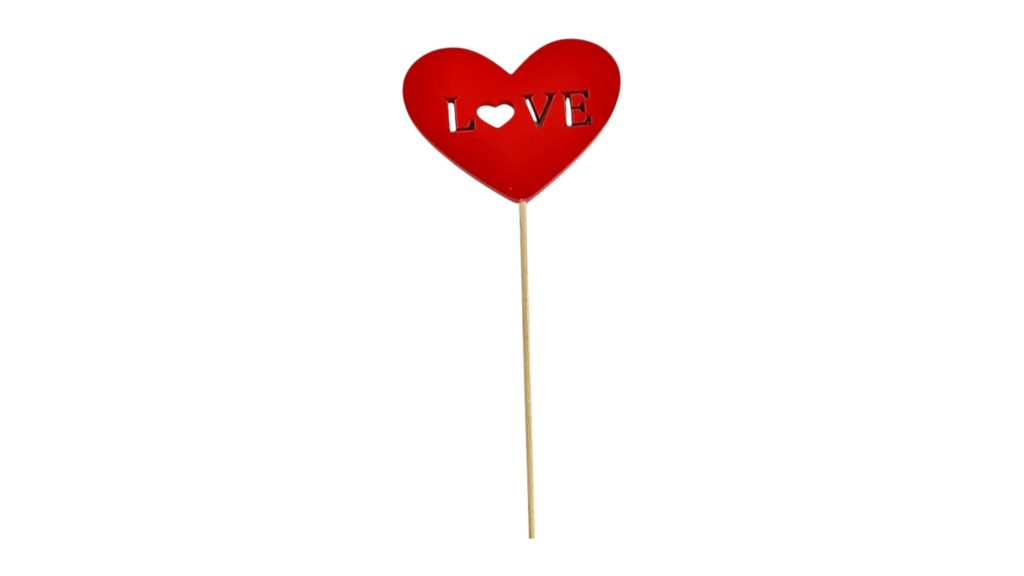 לב love על מקל